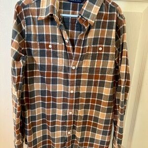 Janie and Jack boys Plaid Flannel Shirt - Brown and Tan